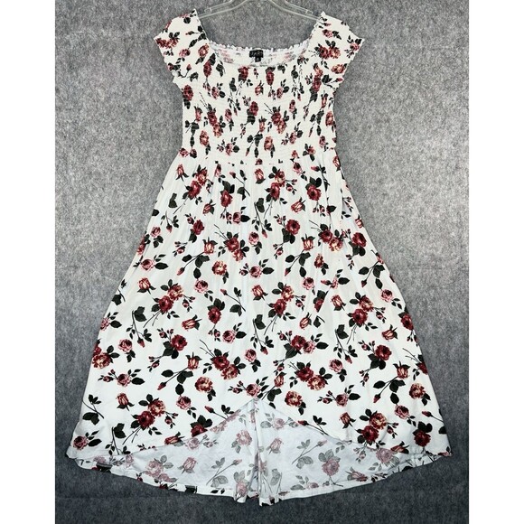 J for Justify Womens Floral Maxi Dress Smocked Size XL Sleeveless Asymmetrical - Picture 1 of 10